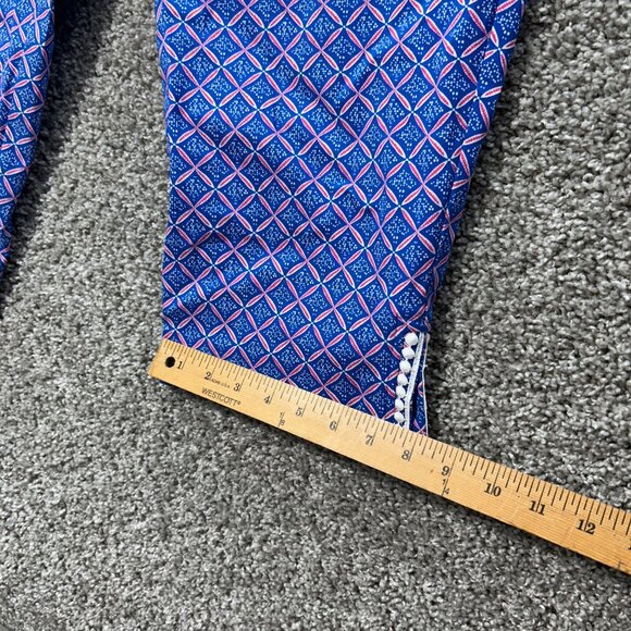 Chicos Womens XL Perfect Stretch Capri Pants Blue Geometric Print Elastic Waist - Picture 7 of 10